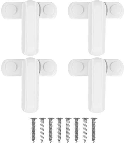 ASelected 4pcs Sash Blocker Window Jammer Zinc Cast Alloy Extra Security Locks for UPVC and PVC Door Window Restrictor Lock Home Security(White)