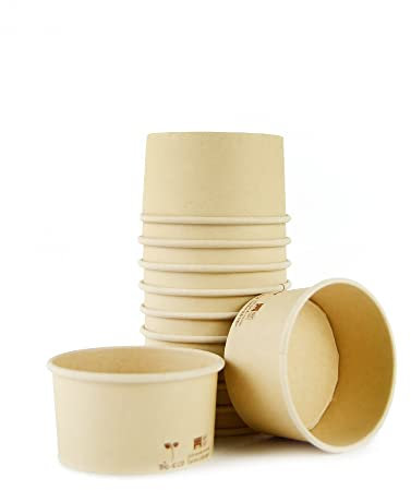 DUE ESSE S.N.C. DI SABATINI ALDO PZ 250 COPPETTE AVANA IN CARTA CC 80 COMPOST BAMBOO PER PASTICCERIE E GELATERIE
