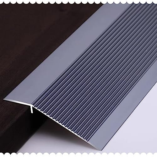 KADEUX Türleiste Aluminium Bodenprofil, 10cm Extra Breite Bodenleiste Übergangsprofil, Vinyl Boden Schwellenleiste, Tür/Türöffnungen/Holz Übergangsleiste (Color : Iron ash)