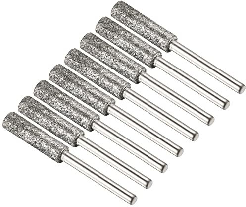 M METERXITY 8 Pack Diamond Chainsaw Sharpener - Hardness Diamond Sharpening Wheels Grinding Stone File Apply to Electric Saw (7/32, Silver)