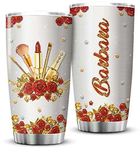 Tea Cup 590ml Thermal Coffee Cup with Straw and Lid Insulated Travel Mug for Birthday Christmas Valentine's Day Makeup Custom
