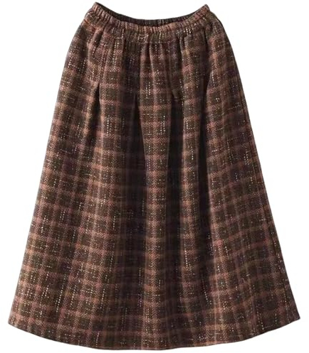 Gyios Gonna Ploid Addensare Gonne Invernali per Donne Autunno Alto Gonna Lunghe di Lana Lunghe Donne Eleganti Gonne A-Line-caffè-XL