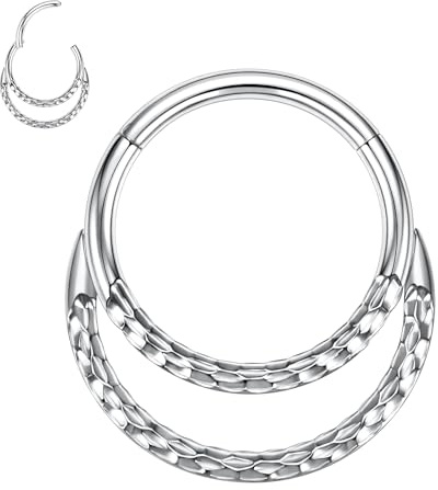 hengkaixuan 16G Nasenringe Hoop 316L Segment Helix Knorpel Rook Ohrringe Hoop Septum Clicker Ring Daith Piercing 6mm 7mm 8mm 10mm
