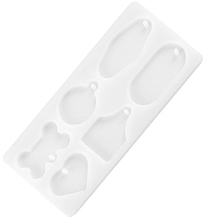 STOBOK Anhänger Silikonform Silikonformen hundemarke silikon Dekorform Ornamentform Harzform Epoxidharz Harz Epoxid DIY-Form Epoxidform runden Schimmel Ton Schild Zubehör Kieselgel Weiß