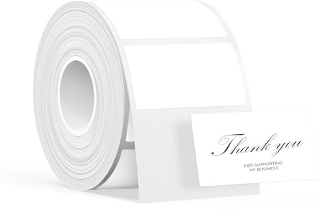 SUPVAN Etiketten selbstklebend wasserfest für T50M Etikettendrucker | 50 mm x 30 mm, 250 Etiketten/Rolle, für Haushalt, Büro und Schule, Schwarz auf Weiß