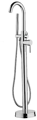 Acesunny Badewannenarmatur freistehend Retro Stand Brause Nostalgie Bad Wanne Armatur Freistehende Badewannearmatur Wasserfall Standarmatur Wannenarmatur Brausegarnit