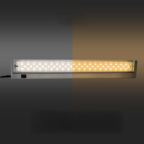 Lampenlux LED Unterbauleuchte Ajax Led Küchenunterbauleuchte Schwenkbar hochwertige Küchenleuchte 230V Silber Aluminium Aufbauleuchte Schrankleuchte Lichtfarbe einstellbar (Länge 900mm)