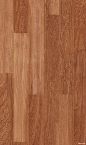 DobleUve Estudio Vinyl Teppich Holzoptik | Braun | 47x80 cm | Waschbarer Rutschfester Küchenläufer | Kinder | Wohnzimmer | Vinylboden PVC
