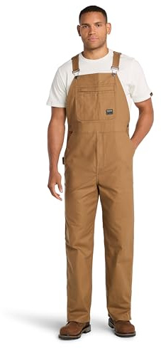 Timberland PRO Men's Gritman Flex Canvas Bib Overalls, Dark Wheat, Large Tall