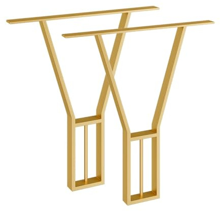 Furniture Legs Y-shaped Metal Table Legs, Furniture Legs For All Tabletops, Heavy Duty Office Table Legs, Computer Table Legs, Dining Table Legs, Industrial Table Legs ( Color : Gold , Size : 45x72.5c