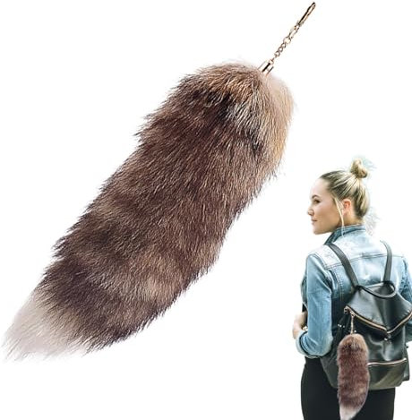 Fuchsschwanz Anhänger Etwa 15 Zoll Schwanz Keychain Extra Groß Schlüsselring Tasche Zusätze Auto Schlüsselketten Anhänger Weich Flaumig Dicht Dekoration Taschen Anhänger Natürliche Farben