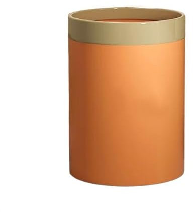 Corbeille à Papier Poubelle domestique légère, salon, cuisine de luxe, chambre à coucher, grande capacité, grande valeur, grand panier en papier moderne et Simple Poubelle De Bureau(Orange,S)