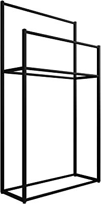 DKRAHRJJ Metal Towel Holder Floor Standing for Bathroom, 3-Tier 4 Towel Rail Hand Towel Rack,Bathroom Accessories,Pool Towel Rack Outdoor/Black/75Cm/30Inch