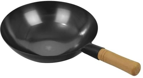 MOZUO Padella in Ferro Antiaderente Padella Cinese da Cucina Padella in Ferro Battuto a Mano Padella con Manico Unico Adatta per Fornelli Elettrici, a Induzione e a Gas (36 cm)