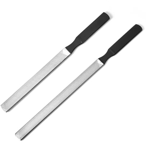 RAMGLYO Zehennagelfeilen für dicke Nägel, professionelle 4-seitige Nagelfeile, Edelstahl, Nagelpflege, Maniküre, Pediküre, Werkzeug für Männer, Senioren, Hunde, 2 Stück