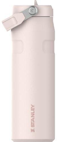 Stanley IceFlow Flip Straw 2.0 Water Bottle 24 oz | Built-In Straw with Larger Opening | Lightweight and Leak Resistant | Insulated Stainless Steel | BPA-Free | Rose Quartz