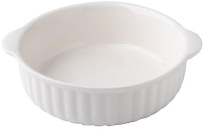 Xumh2024-3 Oven Baking Dish Vintage Ceramic Salad Bowl Double Ear Bowl Oven Baking Pan Microwaveable High Temperature Resistant Steamer Plate Ideal for Lasagne/Pie/Tapas