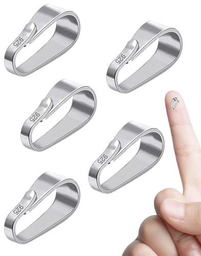 TPZORJX 5 Stück Collierschlaufen 925 Sterling Silber, Kettenverschluss, Kompakt Schmuck Anhänger Ösen, Praktisch Verschluss Anhängerschlaufe, Geeignet für Halskette Anhänger Öse Schmuck DIY