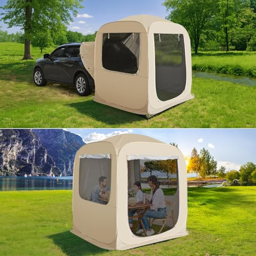 Alvantor® Pop Up Screen House, 4 in 1 Outdoor Camping Tent,6'x6'Screen Room with Mosquito Netting &Waterproof PVC, SUV Tent with Carry Bag, Instant UV Resistant Sun Shelter for Garden, Patio, Backyard