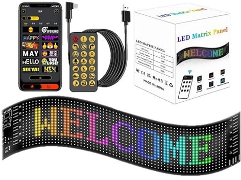 Aolawco 2er Devil Eyes Light für, 10 * 35cm Led Augen für, Programmierbar Laufschrift Leuchtreklame Personalisiert Leuchtschild mit APP-Steuerung