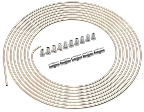 bromsrörssats 10m Bromsledning Bromsrör Stål 4,75 Mm X 10 Skruvanslutningar & 5 Kontakter Bilbromssystem