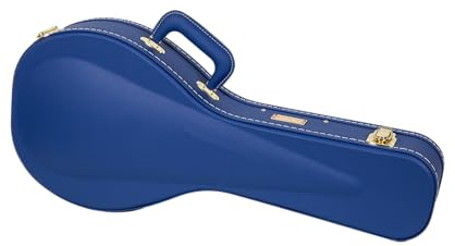 Crossrock Wooden A-Style Mandolin Case | Vibrant Blue Faux Leather, Stainless Steel, Latches, Storage Compartment – Designer Series (CRW520MAVB)