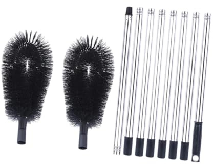 Brosse de nettoyage pour gouttière de pluie, outils de nettoyage longue portée, brosse de nettoyage portable à longueur réglable pour la maison, la chambre à coucher, noir
