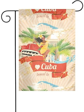 Bandiera da giardino 30,5 x 45,7 cm YYHHAOFA isola di Cuba Modello decorazione da giardino spessa resistente alle pieghe per giardino esterno prato terrazza