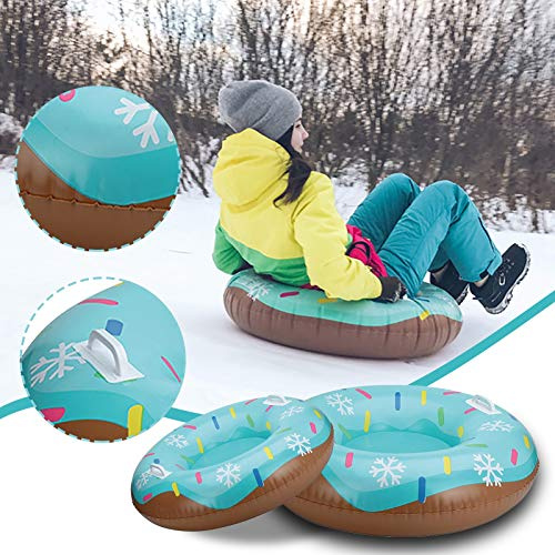 Generisch Anello esterno per slitta da sci in PVC con Kid Ski Tire Pad Sport Neve Attrezzature per sport invernali (verde, taglia unica)