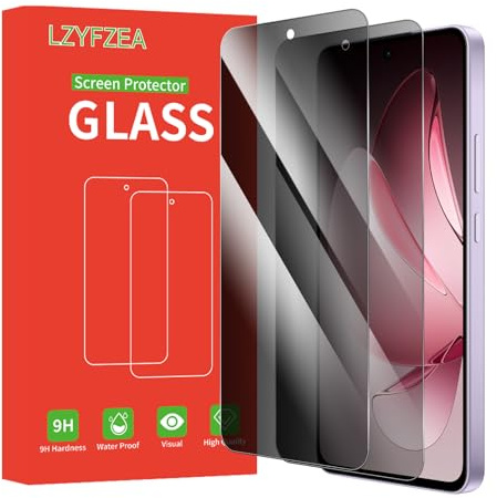LZYFZEA 2 unidades Protector de pantalla de privacidad para OPPO Reno 13 FS 5G/Reno 13 F 5G, cristal blindado de privacidad, antispasado, dureza 9H, sin burbujas, protector de pantalla de vidrio