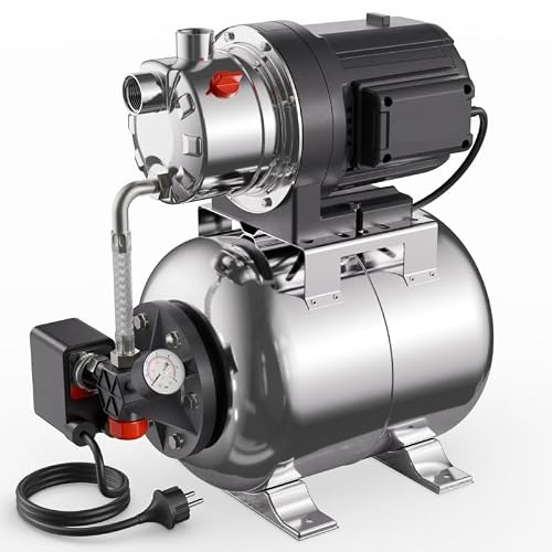 Surpresseur automatique domestique 1300W en acier inoxydable de 20 l idéal jardin et maison