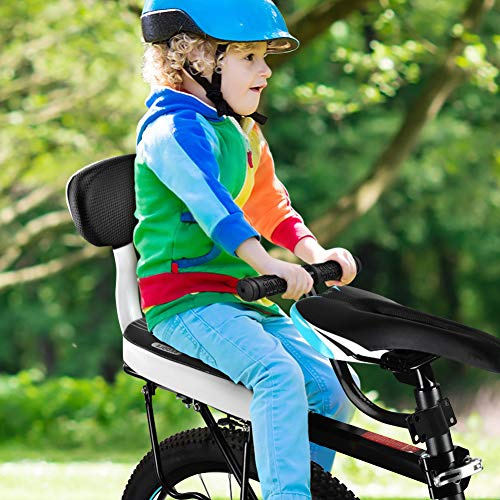 AYNEFY Fahrrad Kindersitz hinten Fahrrad Kindersitz hinten Kissen R¨¹ckenlehne Armlehne Fu?st¨¹TZE Set Zubeh?r Handlauf R¨¹cksitz Kindersicherheitstr?ger