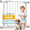 KIDIZ® Türschutzgitter Absperrgitter Treppengitter Kindergitter | Gitter Haustier | ohne Bohren | beidseitig schwenkbar, Farbe: Grau, Größe: 81-94 cm