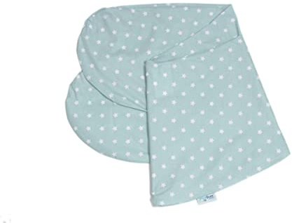 pic Bear Ersatzbezug für Stillkissen - hochwertige anschmiegsame Jersey Baumwolle für Lagerungskissen - Seitenschläferkissen - 194 cm Premium - Sterne Celadon