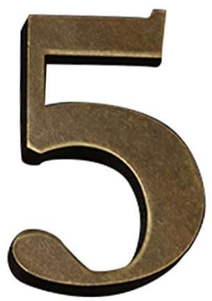 Zayookey Metallo Numero Civico Antichi 4 Pollici (10 cm) Moderna Numeri Indirizzo di Casa di Porta in Bronzo House Number per Cassetta Postale Stradale (Door Number 5)