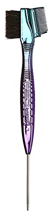 RED by Kiss Chrome Edge Brush, 3-in-1 Bacteria-Free Boar Bristle Hair Styling Brush & Comb, Sterilized Bristles for Edges, Baby Hairs, Brows & Lashes (Chrome Ombre Finish)