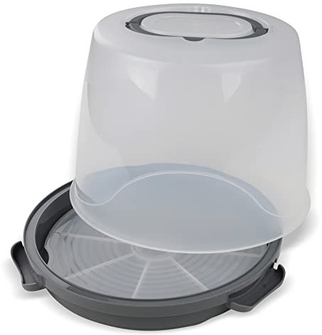 Dr. Oetker Trasportino per Torte Extra Alto - Scatola Rotonda per il Trasporto Con Ripiano - Spazio per Torte Alte 20 cm