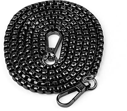 GEBAUM Trageriemen für Handtaschen, Schultergurt für Taschen Schwarz, 1,2 m Handtaschenkette, Abnehmbare Taschenkette mit Druckhaken, Geeignet für Umhängetasche, Handtaschenkette