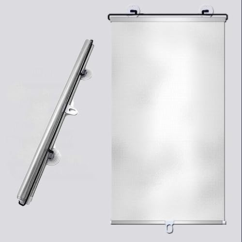Casa e cucina Tende a rullo a ventosa,Tende oscuranti per finestre con protezione solare,Parasole temporanea retrattile,Per ufficio,auto,finestra porta di vetro,Argento,W50cm*L125cm(W19.7in*L49.2in)