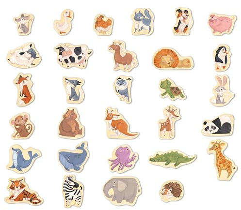Hape Magnetische Tiere – pädagogisches Magnetspielzeug für Kinder, fördert Kreativität, Motorik und Fantasie, magnetische Tierfiguren zum Spielen, geeignet ab 2 Jahren