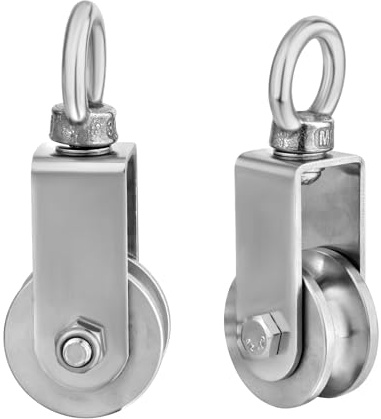 Twilight Garage 2 Pack 34 mm Pulley with Ball Bearing, 250 kg Support Swivel Pulley Block Silence Rotation Traction Wheel for Pulley System, Gym Equipment, Clothesline