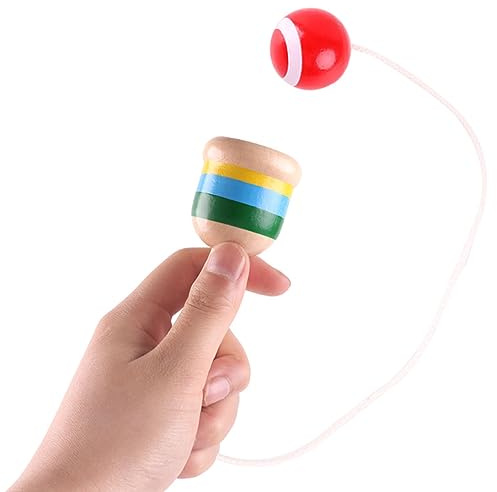 Tissting Kendama Giocattolo in Legno, Gioco Tradizionale Giapponese per Coordinazione Occhio-Mano con Palla e Tazza Portatile, Giocattolo Educativo per Scuole Feste e Divertimento Familiare