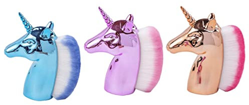 Mipcase 3pcs Nail Brush Set Unicorn Soft Bristles for Nail Art Dust Cleaning and Pedicure Treatment