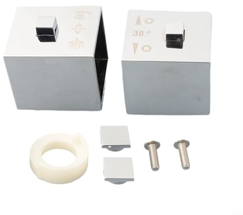 1 Pair Of Knob Handles, Square Shower Temperature Control Handle, Plastic Shower Temperature Control Handle Knob, For Bath Showe,Washroom