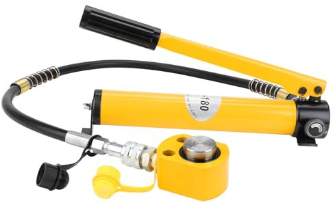 Fulgutonit Hydraulikzylinder 10T mit Hydraulikpumpe CP-180, 12mm Hub, 45mm Eigenhöhe, 15.89cm² Nutzfläche, Ölspeicherkapazität 350cc Handpumpe, Ultradünner, für Gebäude und Brücken, Maschinenbau