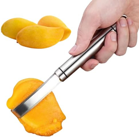 Mangoschäler | Müheloses Mangoschneider Kernentfernungswerkzeug | Mangoschneider mit ergonomischen Griffen, Küchengadget für Küche Camping Picknick Edelstahl 8,0