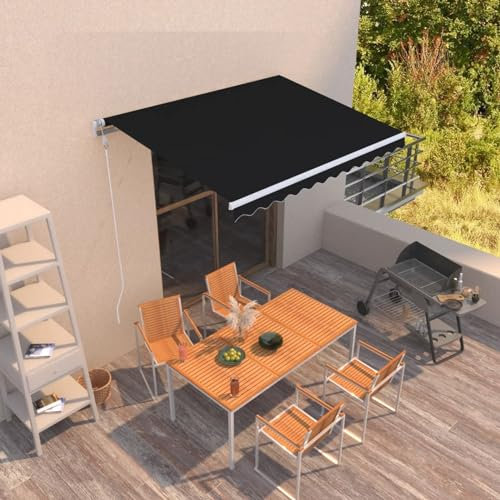 Festnight Toldo Motorizado 300 x 250 cm, Toldo Eléctrico y Manual Retráctil, Toldo Articulado Eléctrico con Mando a Distancia, Toldo Brazo Extensible para Terraza, Jardín, Antracita