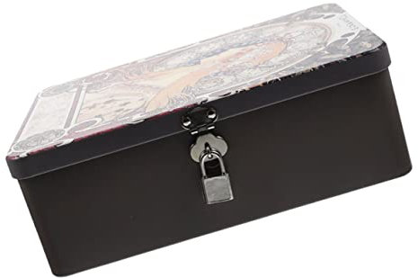 Ciieeo Vintage Blechbox Mit Schloss Kleine Aufbewahrungsbox Für Schmuck Münzen Und Bastelbedarf Robuste Und Dekorative Tisch-organizer-lösung