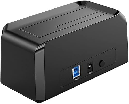 Estación de Acoplamiento para Disco Duro Externo, USB 3.0 a SATA HDD, Lector de Disco Duro de una Sola bahía para HDD SSD de 2,5/3,5 Pulgadas, Compatible con Disco Duro Externo de