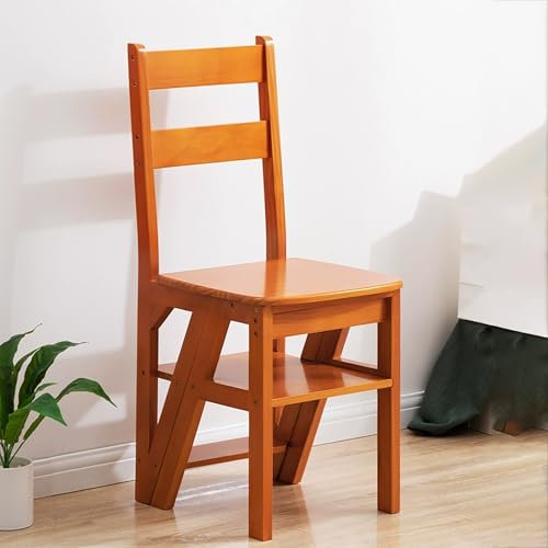 Wooden Folding Chair Step Stool for Kitchen Library, Vintage Chair Ladder Suitable for Restaurants & Warehouses - Folding Stool Chair